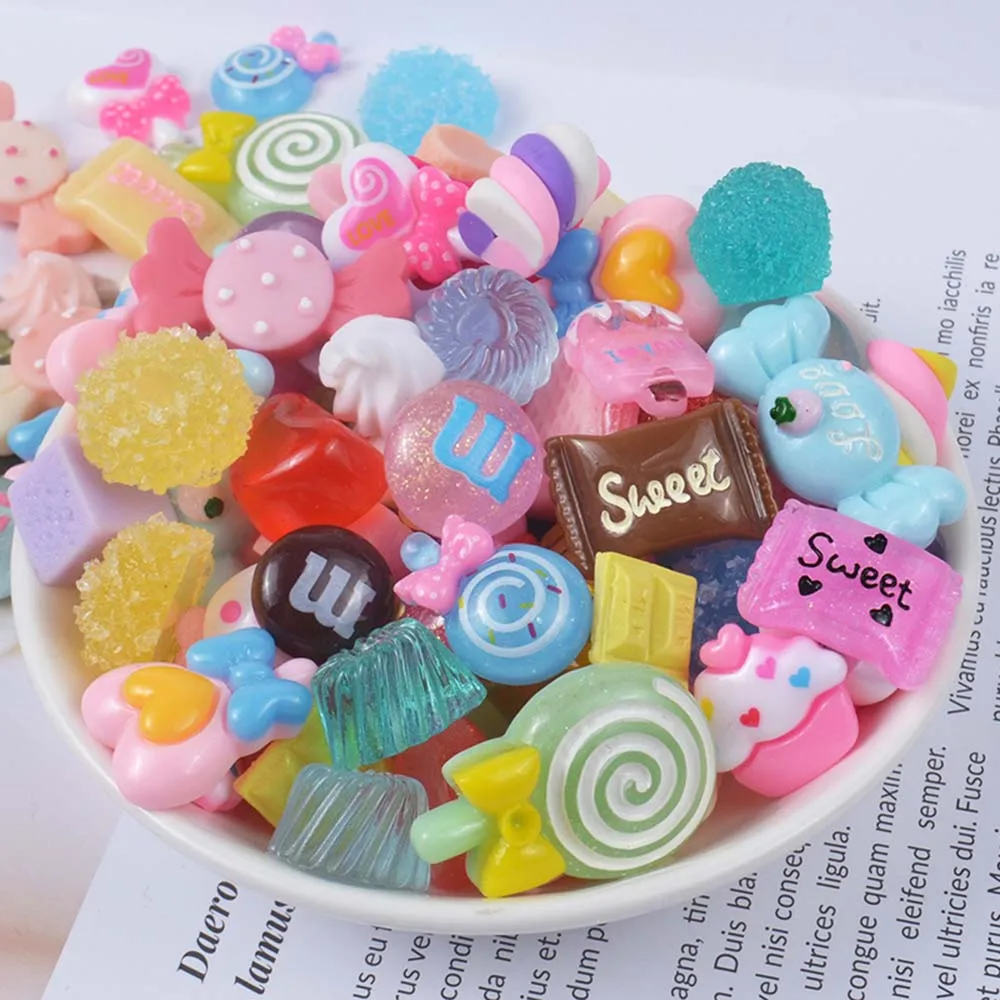 

10pcs/pack Resin Candy Slime Supplies Toy Mini DIY Slime Accessories Filler for Clear Slime Random Sent