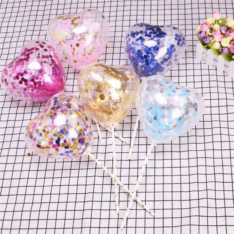 

1set 5inch Colorful Confetti Heart Latex Balloons for DIY Happy Birthday Cake Decoration Wedding Decor Party Supplies Kids Toys