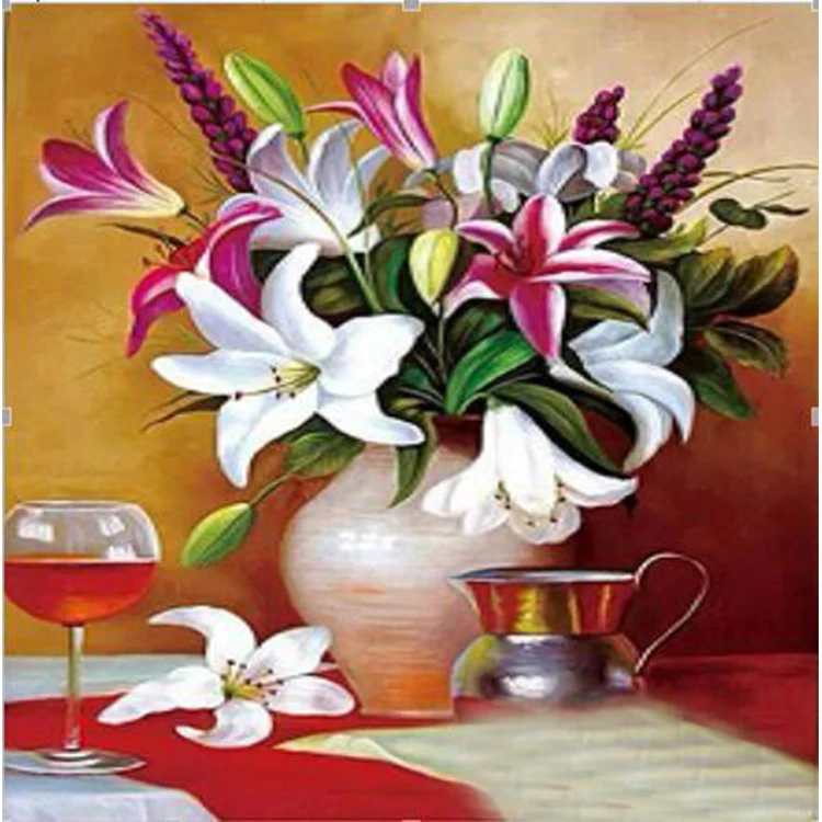 5D DIY Flowers Home Decor Full Square Diamond Painting Embroidery Cross Stitch Mosaic Wall Sticker | Дом и сад