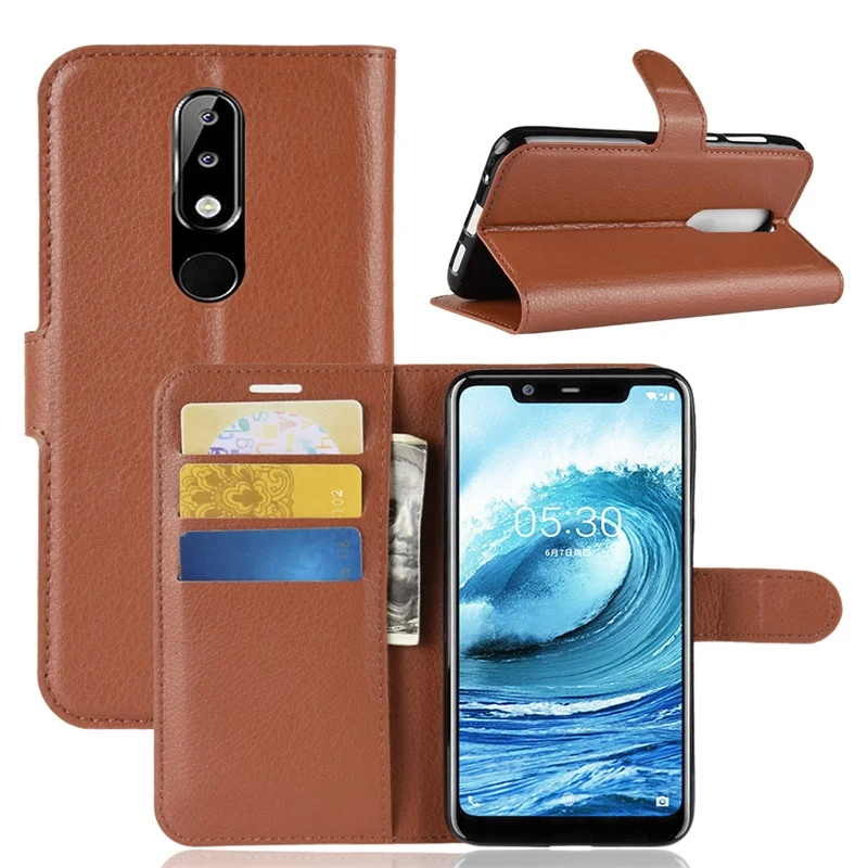 Для Nokia X5 чехол Кожаный книжка с откидной крышкой прикрепляющийся к пылезащитный