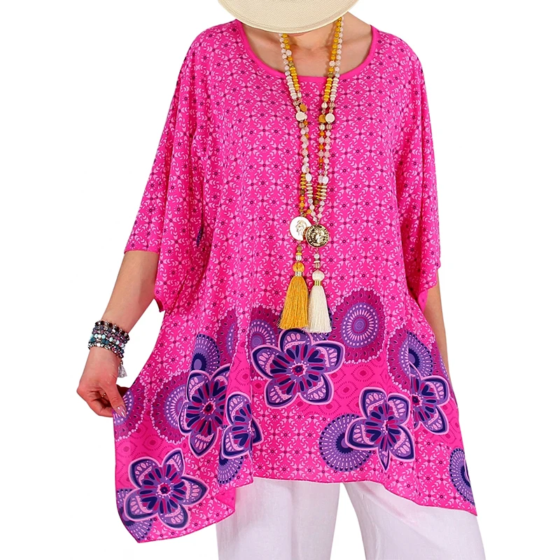 Женское платье летнее праздничное с круглым вырезом повседневное Свободное 3/4