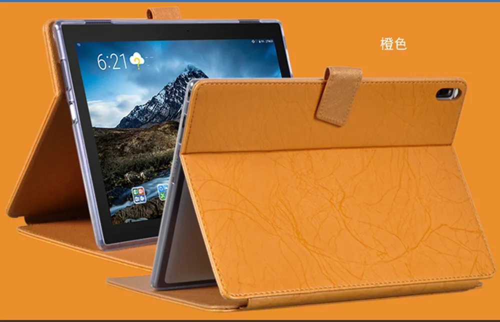 Чехол для lenovo TAB4 10 Plus из искусственной кожи ТПУ силиконовый чехол для lenovo TAB 4 10 Plus TB-X704N TB-X704FTablet чехол+ стилус - Цвет: Orange