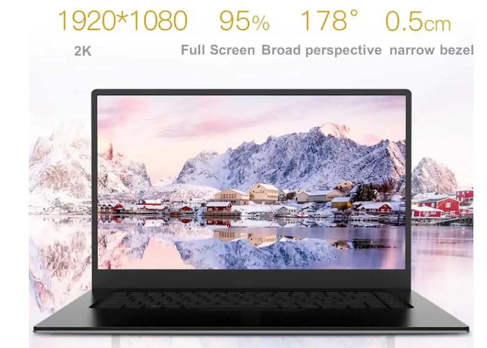 15,6 дюймовый ультратонкий ноутбук 6 ГБ 64 Гб SSD с большой батареей Windows 10 wifi bluetooth Компьютер нетбук ПК черный цвет