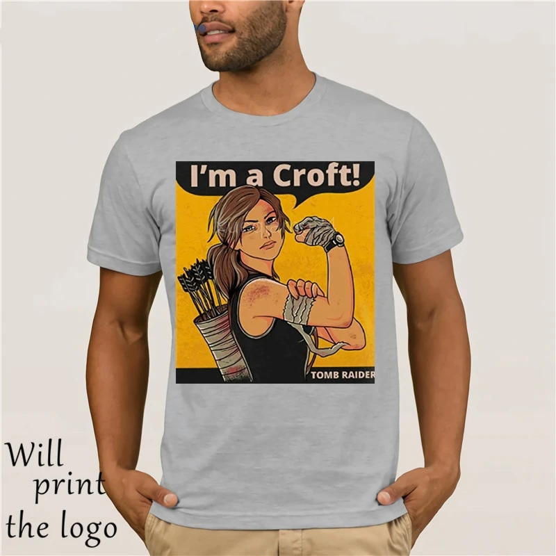 Im A Croft We Can Do It Tomb Raider Мужская футболка с коротким рукавом и принтом Повседневная