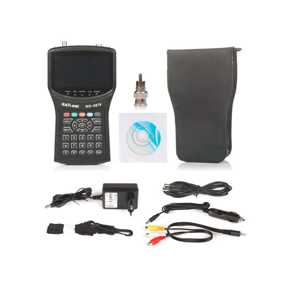 SATLINK WS-6979 DVB-S2& DVB-T2 комбо спутниковый искатель анализатор спектра satfinder метр 4,3 дюймов lcd WS6979