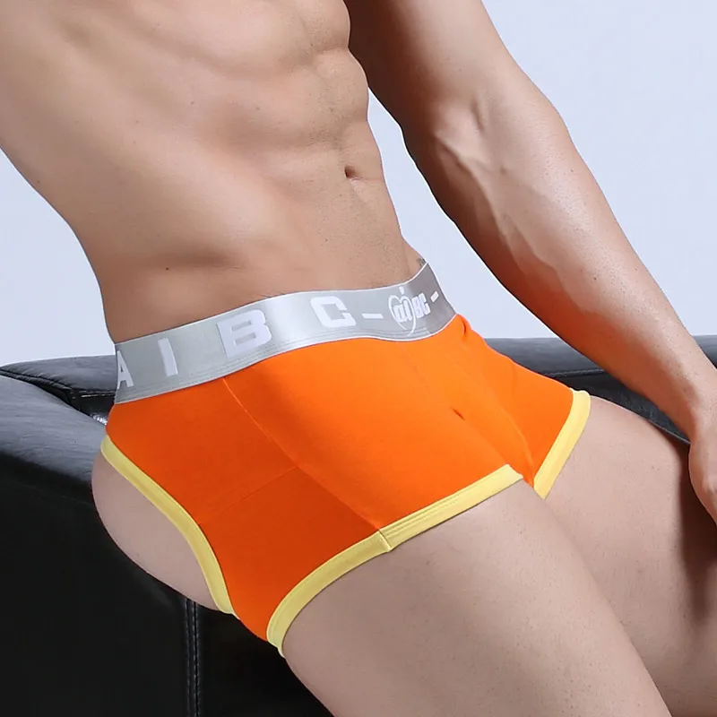 Мужское нижнее белье AIBC серебристые боксеры с ремешком|sexy male|aibc menmens underwear boxers |