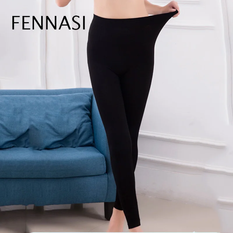 FENNASI Women's Leggings Winter Warm Candy Color Lady Leggings Plus Size High Elastic Pants Push Up Leggings Fitness Trousers