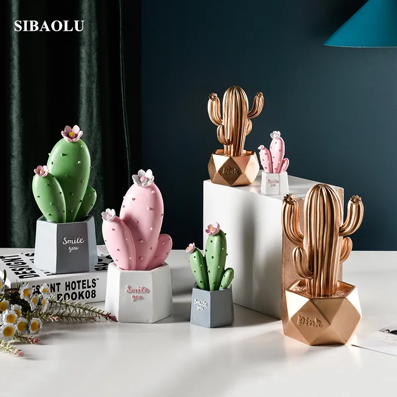Фон для спальни имитация смолы кактус украшения INS смола феи украшение сада дома