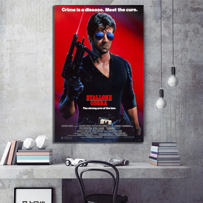 Горячая COBRA постер фильма 1986 Stallone Rocky Rambo Woondecoratie 12x18 24x36 дюймов