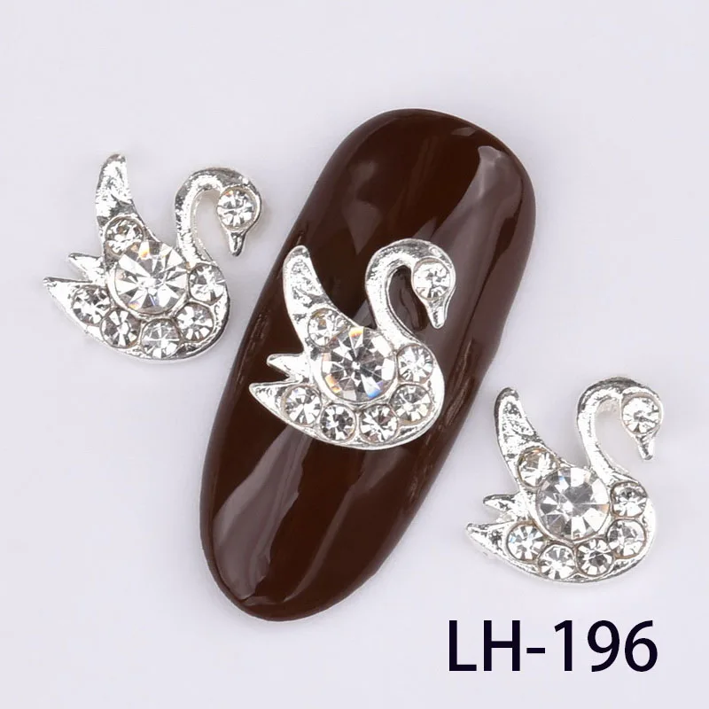 LH-196 10 шт животные 3D украшения для ногтей, змея утка бабочка лиса Сова гламурный сплав маникюрный орнамент, аксессуары для ногтей LH190-201 - Цвет: LH-196