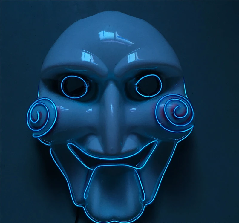 Светящаяся маска на Пасху Хэллоуин Led ужас гримаса кровавая EL Wire Рождество