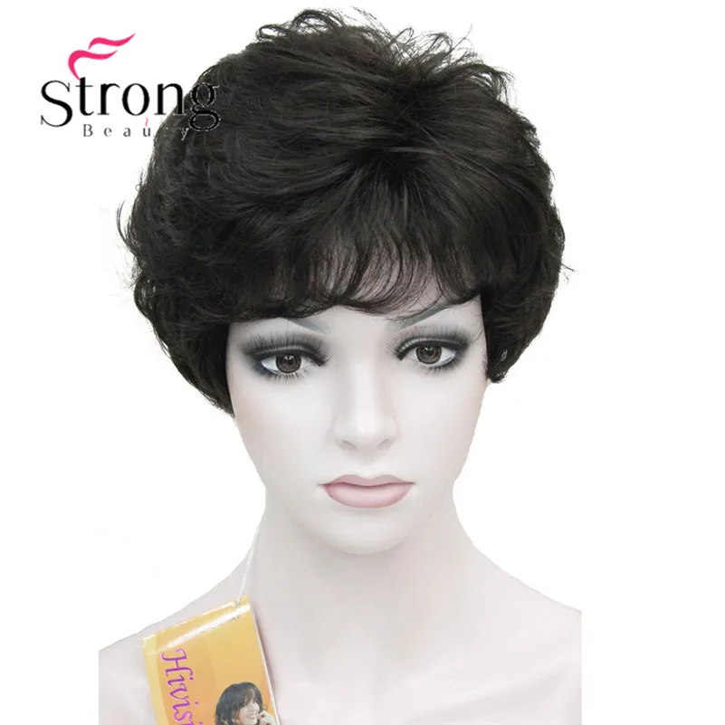 StrongBeauty женский короткий синтетический парик из натуральных волос, светильник, парик из коричневых волос