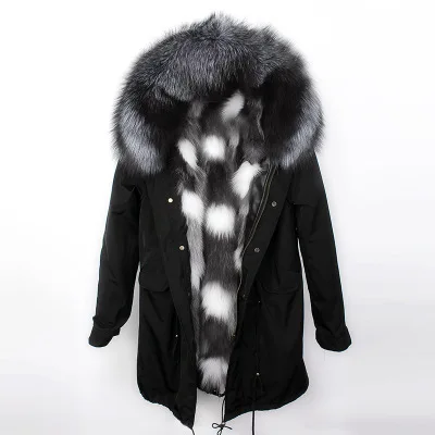 OFTBUY, водонепроницаемая длинная парка, зимняя куртка для женщин, пальто из натурального меха енота, меховой воротник, подкладка из лисьего меха, одежда в Корейском стиле - Цвет: 20