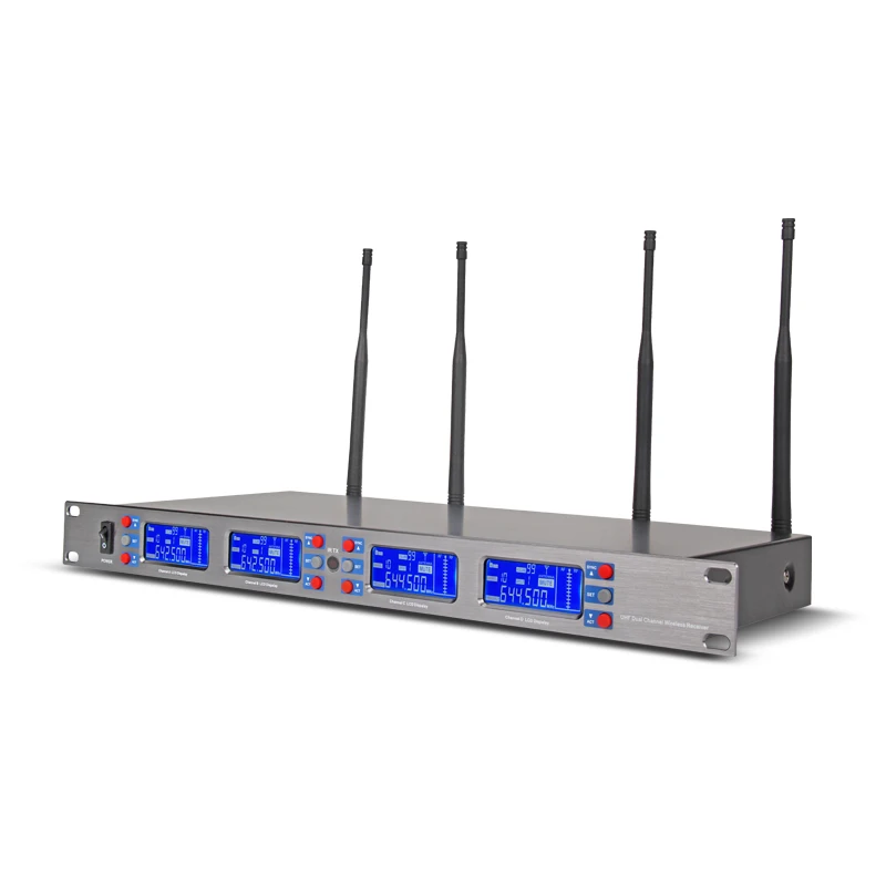XTUGA UR24D 4*100 канал UHF частоты идеально подходит для сцены Вокальный концерт 4 ручной беспроводной микрофон системы
