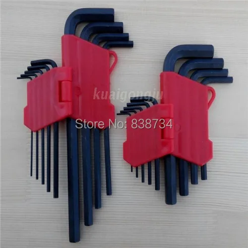 Стальные Шестигранные ключи 9 шт./компл. стандартные размеры с черной оксисью