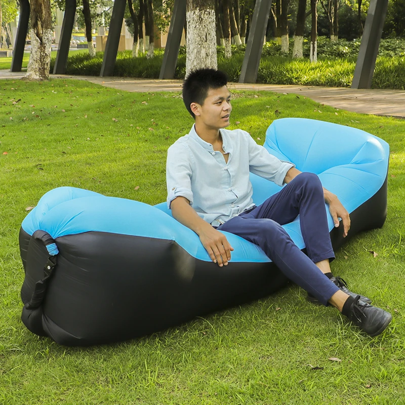 240*70cm Inflatable Lazy Bag Air Banana Sofa 190T Nylon Laybag Sleeping Camping Portable Beach Bed Lounger | Спорт и развлечения