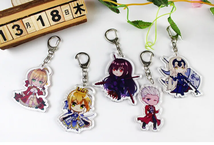 5 типов FGO Fate Grand Order Saber Q версия Брелок фигурка модель Archer Kawaii акриловый прозрачный