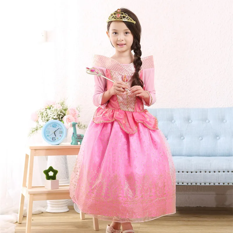 Kids Girl Sleeping Beauty Princess Cosplay Fancy Dress Formal Party Costume Christmas Present for kids Children | Детская одежда и