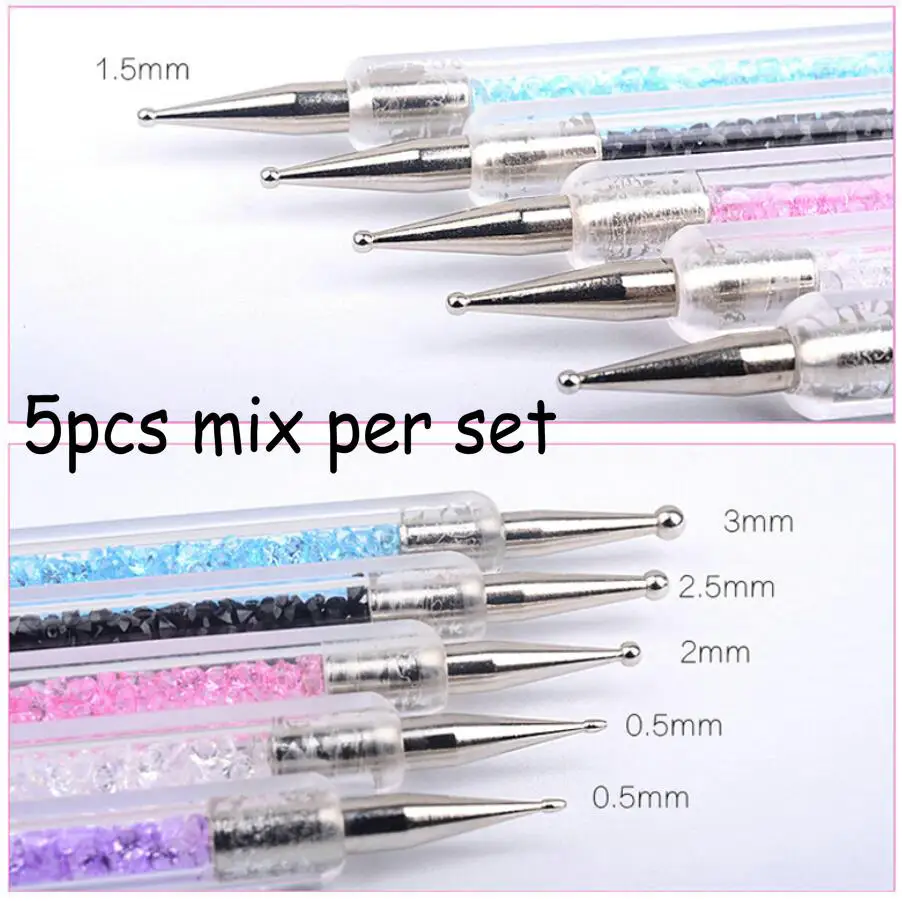 DIY ювелирные изделия Ремесло Стразы драгоценных камней набор инструмент дизайн ногтей Раскрашивание Ручки Смолы амулеты Кристалл Раскрашивание ручка - Цвет: 5pcs mix crystal