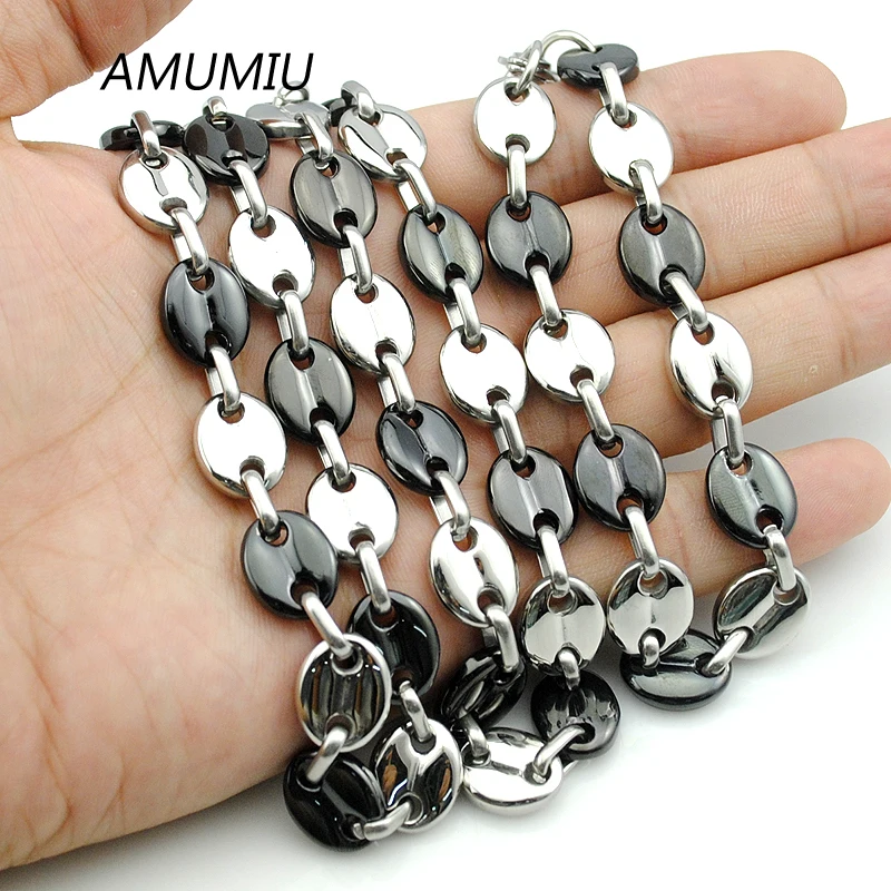 Комплект из колье и браслета нержавеющей стали 316L с бусинами 11 мм|necklace bracelet