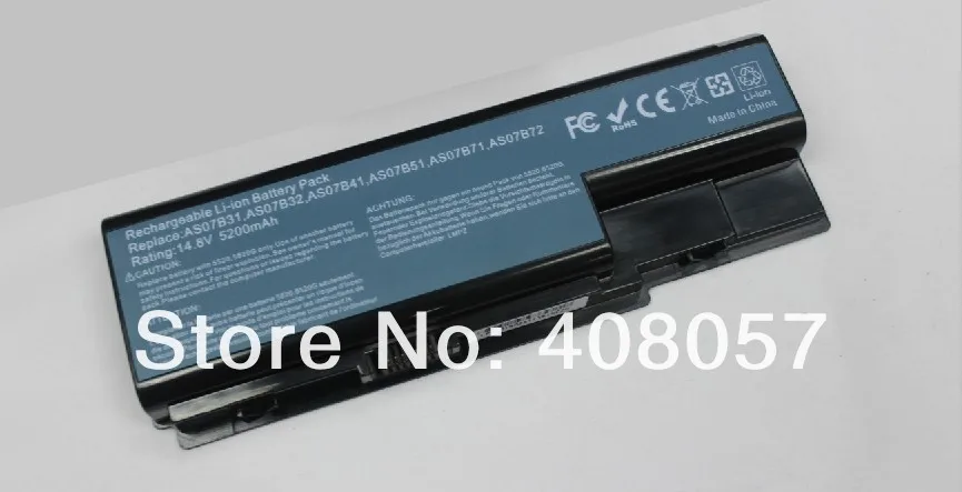 Аккумулятор для ноутбука ACER Aspire 5520 5530 5920 5930 5930G AS07B31 AS07B32 AS07B41 AS07B51 AS07B52 8 ячеек 5200