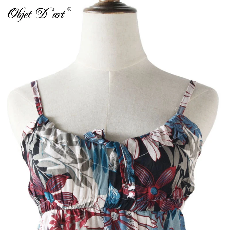 2015 летний стиль. Богемия пляжное платье со цветочками подтяжки . хлопоковая