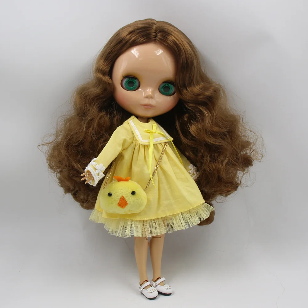 Ледяной DBS Blyth кукольные загорелая кожа шарнирное тело глянцевый каштановые