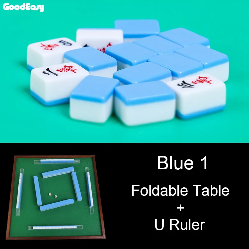 Hot Sell High Quality Traveling Mini Melamine Mahjong Set with Foldable Table U Ruler Funny Family Board Game | Спорт и развлечения