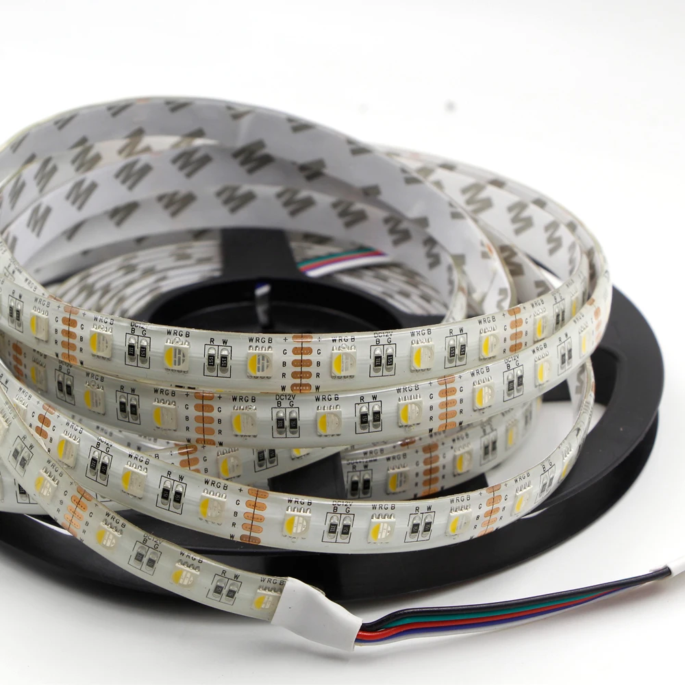 5 м RGBW 4в1 чип светодиодная лента Водонепроницаемая RGB + белый/теплый белый 5050 SMD