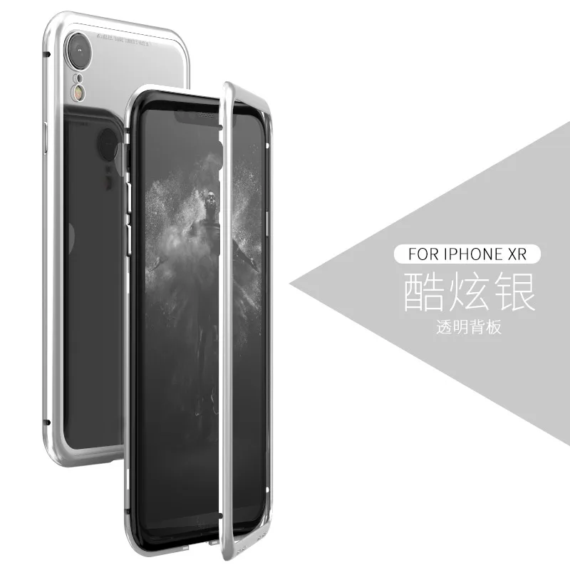 Чехол с магнитной адсорбцией для samsung Galaxy S9 S8 Plus, стеклянный Магнитный флип-чехол для iPhone X XS MAX, роскошный металлический чехол XR