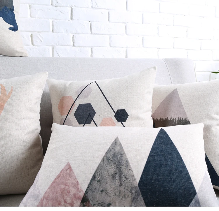 Black and White Nordic Style Decorative Cushion Covers - Deer, Bear, Geometry, Stripes, Triangles - Throw Pillow Case for Chair Cushions image 6