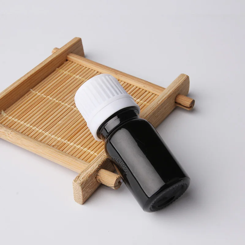 Акция 5 мл Бутылочка для эфирного масла черный стеклянный косметический