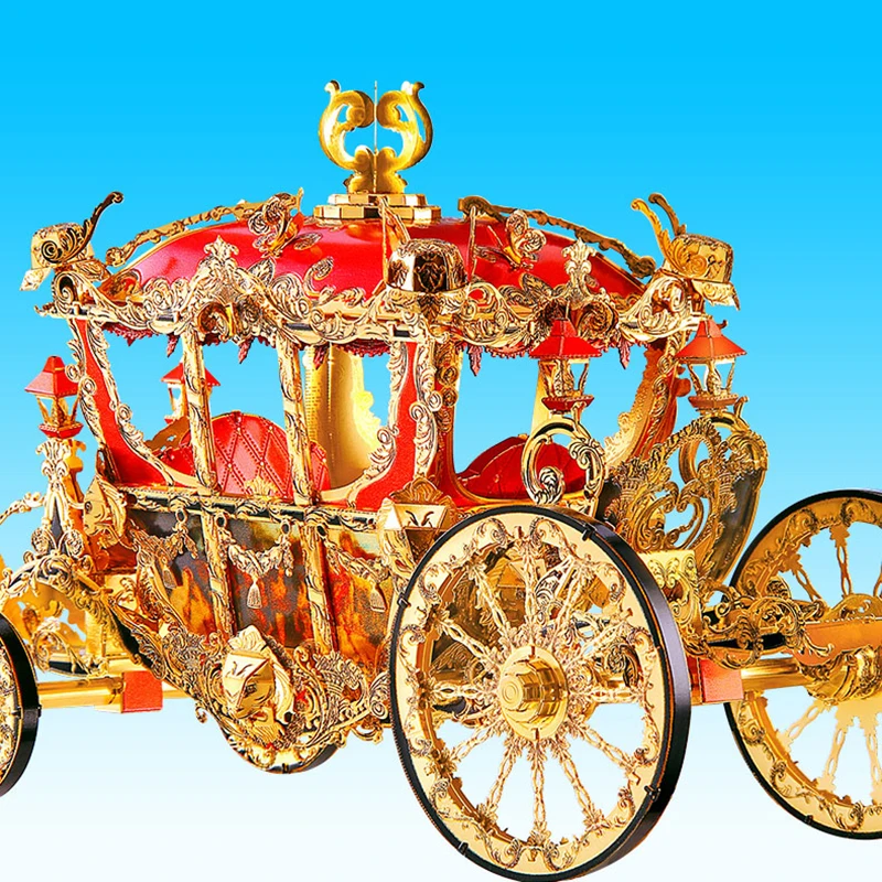 3D металлическая модель пазла Карета Принцессы сделай сам нанолазерная резка