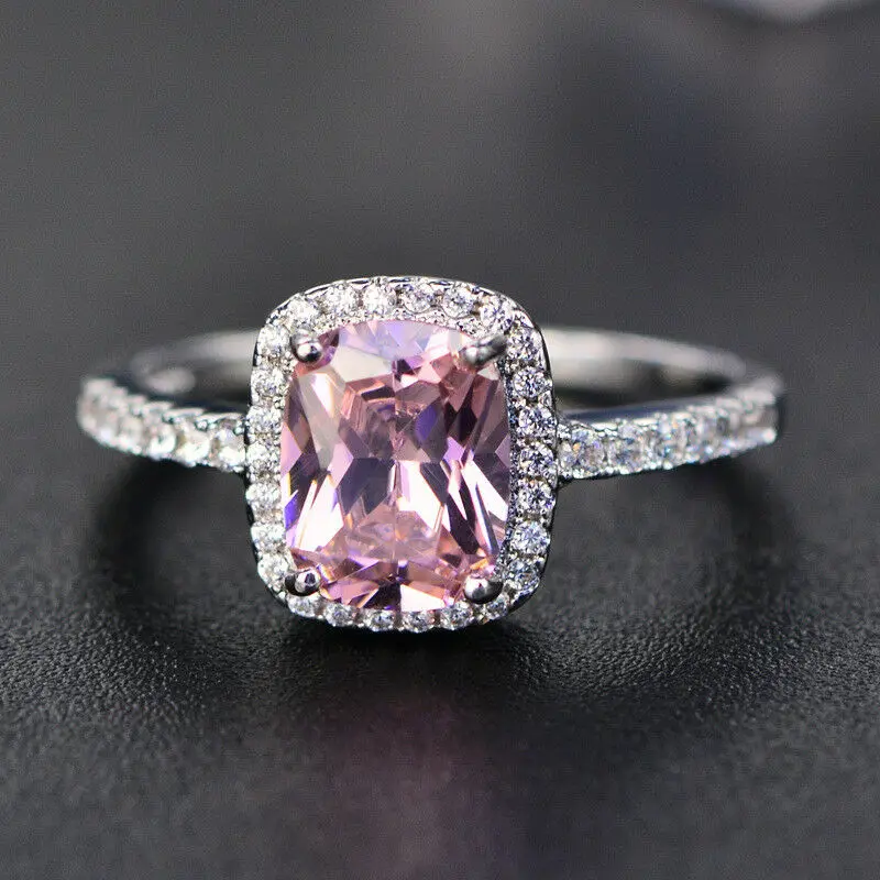 

Women's rings Princess Exquisite White Size5-11 Ring Jewelry Wedding Pink Zircon Ring Fashion For parties and engagement ring