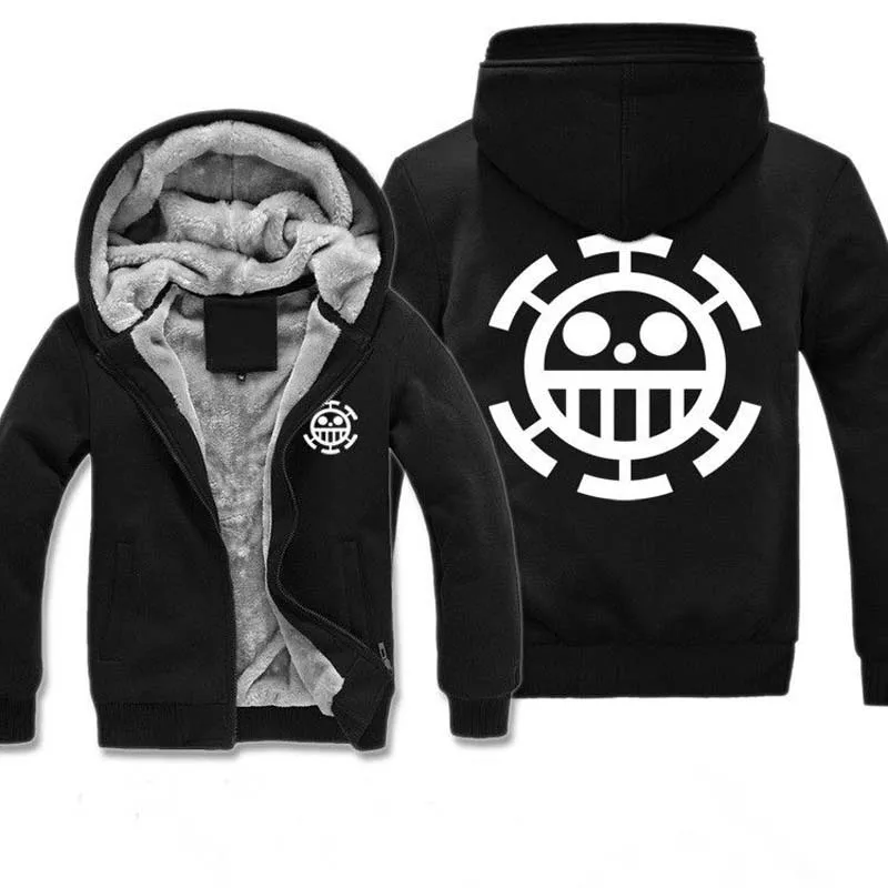 Костюм для косплея из аниме Trafalgar Law худи куртка толстовка Луффи утепленное