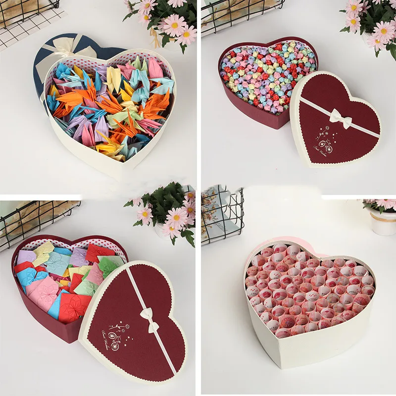 Kawaii love heart бумажная Подарочная коробка, бумажные коробки для цветов с лентой, букет роз, подарочная упаковка, картонная коробка, товары для мероприятий