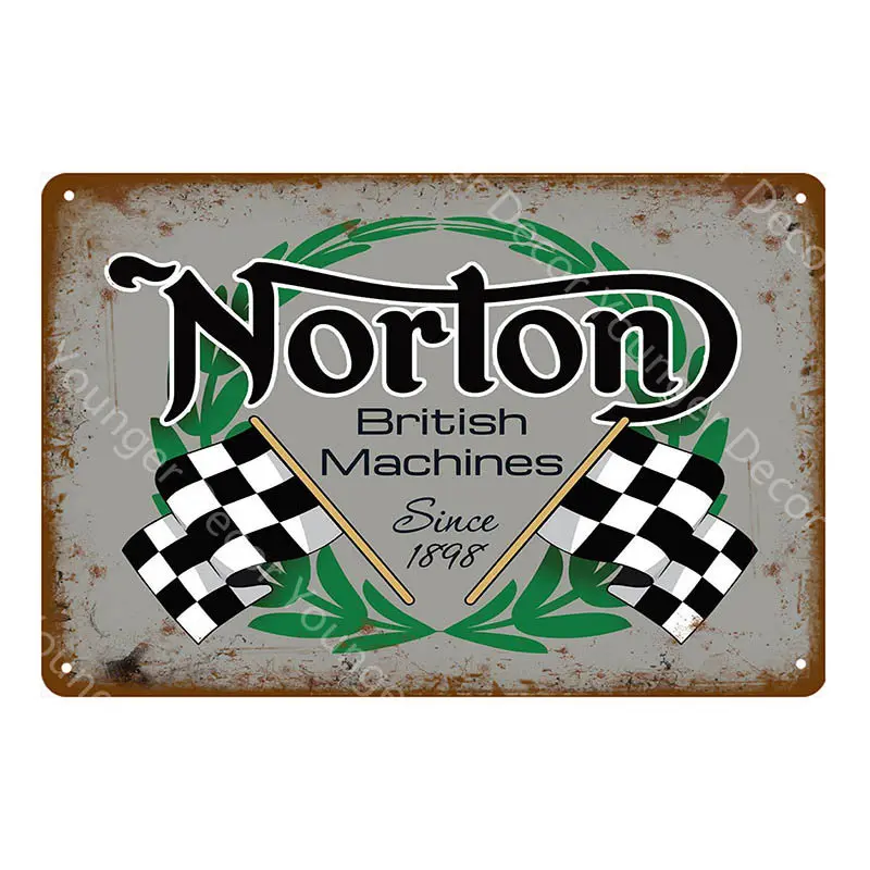 Классический мотоцикл Norton BSA металлические знаки настенный плакат налет