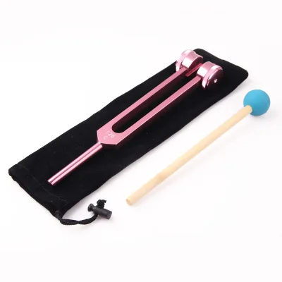 cloth bag Pink Новинка 128 Гц медицинский неврологический тюнинговый набор вилок с молотком для лечения звука алюминиевый сплав массаж Релаксация - Цвет: cloth bag Pink