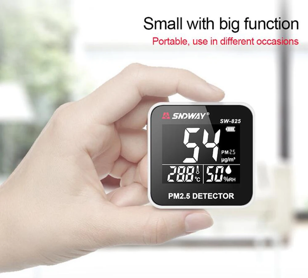 Sndway PM2.5 детектор PM 2,5 монитор качества воздуха анализатор газа PM 2,5 детектор с датчиком температуры и влажности дисплей