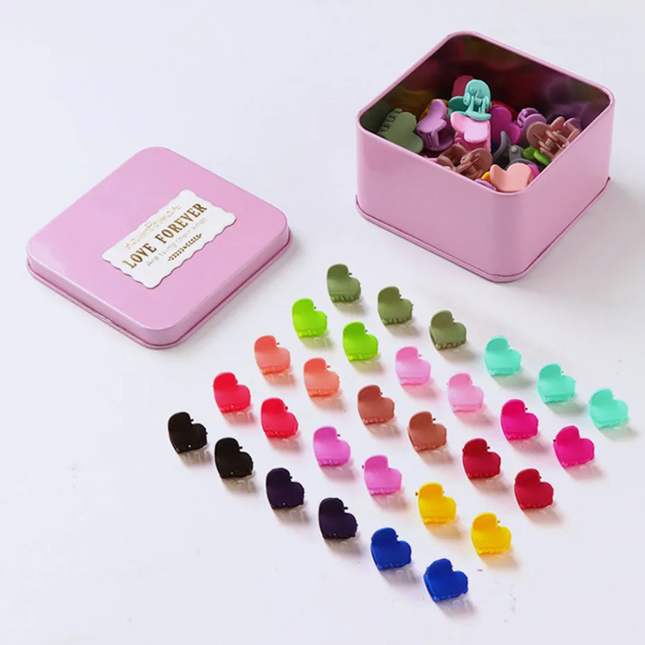 30 шт./компл. милые резинки для волос яркого цвета Когти девочки мини заколка