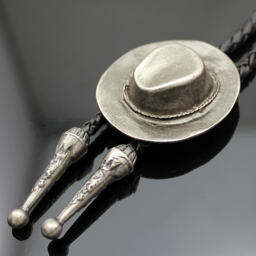 Винтажная Золотая ковбойская шляпа Стетсон Черное Кожаное западное Родео Боло