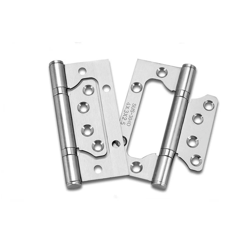 Wooden Door Thickened 304 Stainless Steel Mother Hinges Furniture Hardware Free Slotted Mute 4&quot 5 Inch Hinge 2 Pcs (1 Pair) |