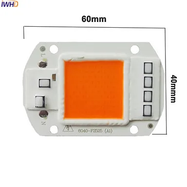 Портативный светодиодный чип IWHD для выращивания растений 20 Вт 30 50 220 В