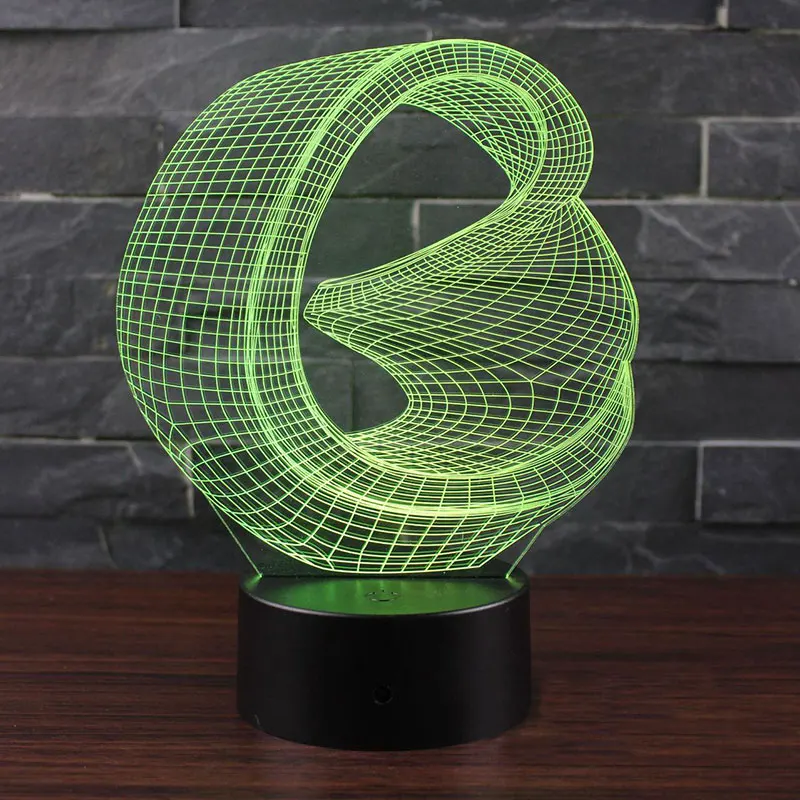 Абстрактная тема annulus 3D светодиодный лампа светодиодный ночник 7 цветов Изменение сенсорного настроения лампа Рождественский подарок Dropshippping