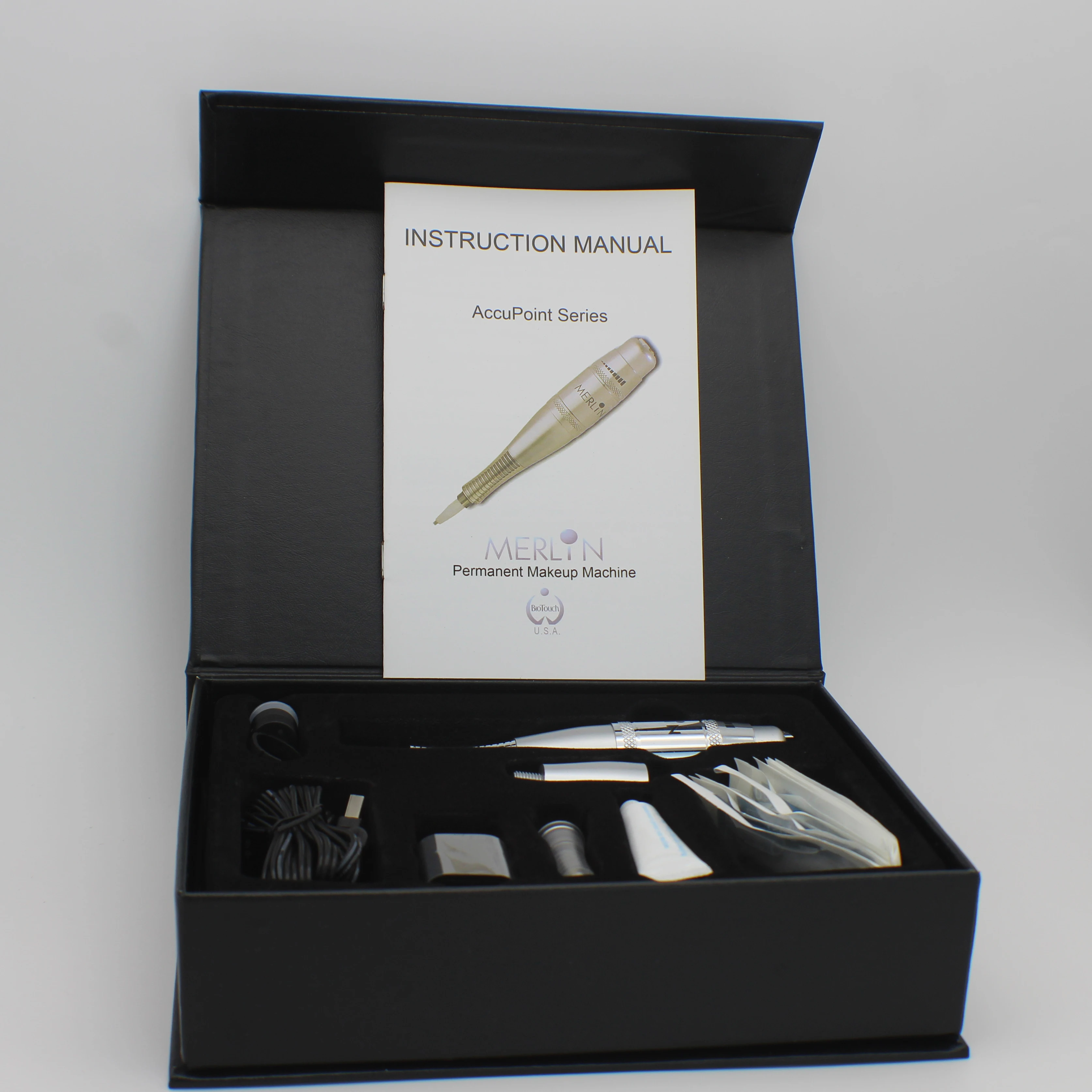 

1 Set Merlin Permanent Makeup Tattoo Machine Kits Needles Caps Complete Cosmetic Tattoo Kits For Tattooing Eyebrow Lip Eyeliner
