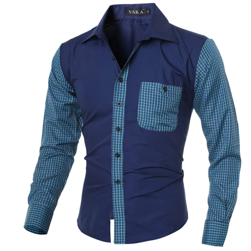 T-Bird бренд 2018 Мужская рубашка роскошное платье с длинным рукавом Slim Fit Camisa Masculina