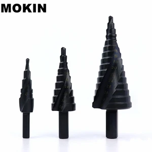 Ступенчатое сверло 4-32 мм, высокоскоростной стальной треугольный хвостовик для резки конических отверстий, Спиральные Биты для дерева, металла, пластика