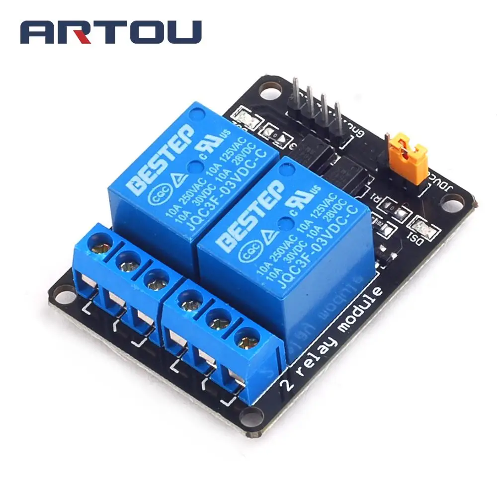2 канальный релейный модуль 3 В в с оптроном выход ходовой для Arduino|Интегральные