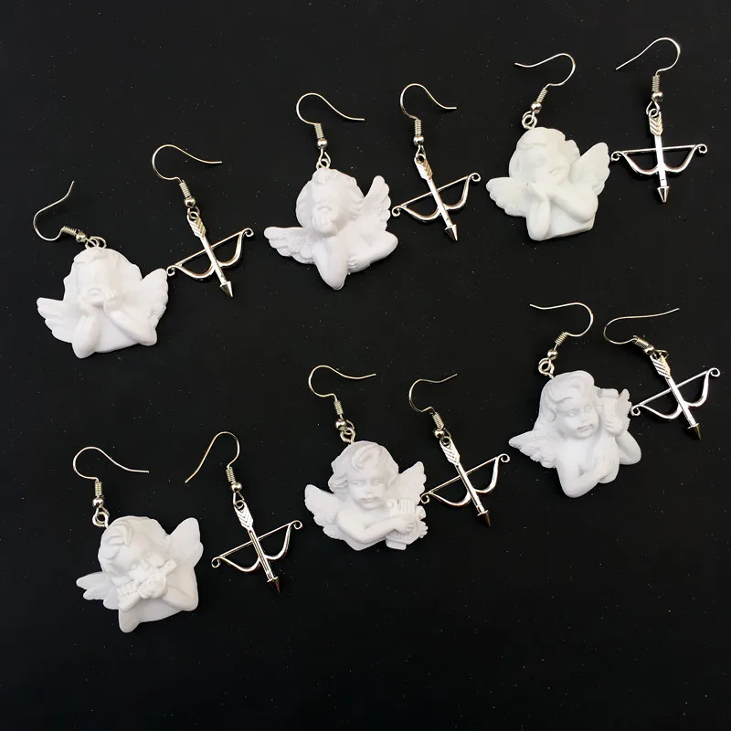 Каплевидные серьги в стиле Харадзюку милые с подвеской виде ангела апида