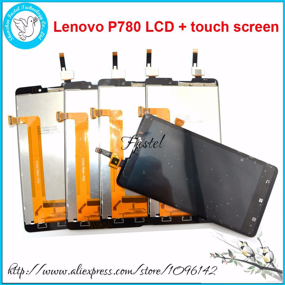 HKFASTEL 100% Оригинальный ЖК дисплей для Lenovo P780 Новый Полный + сенсорный дигитайзер